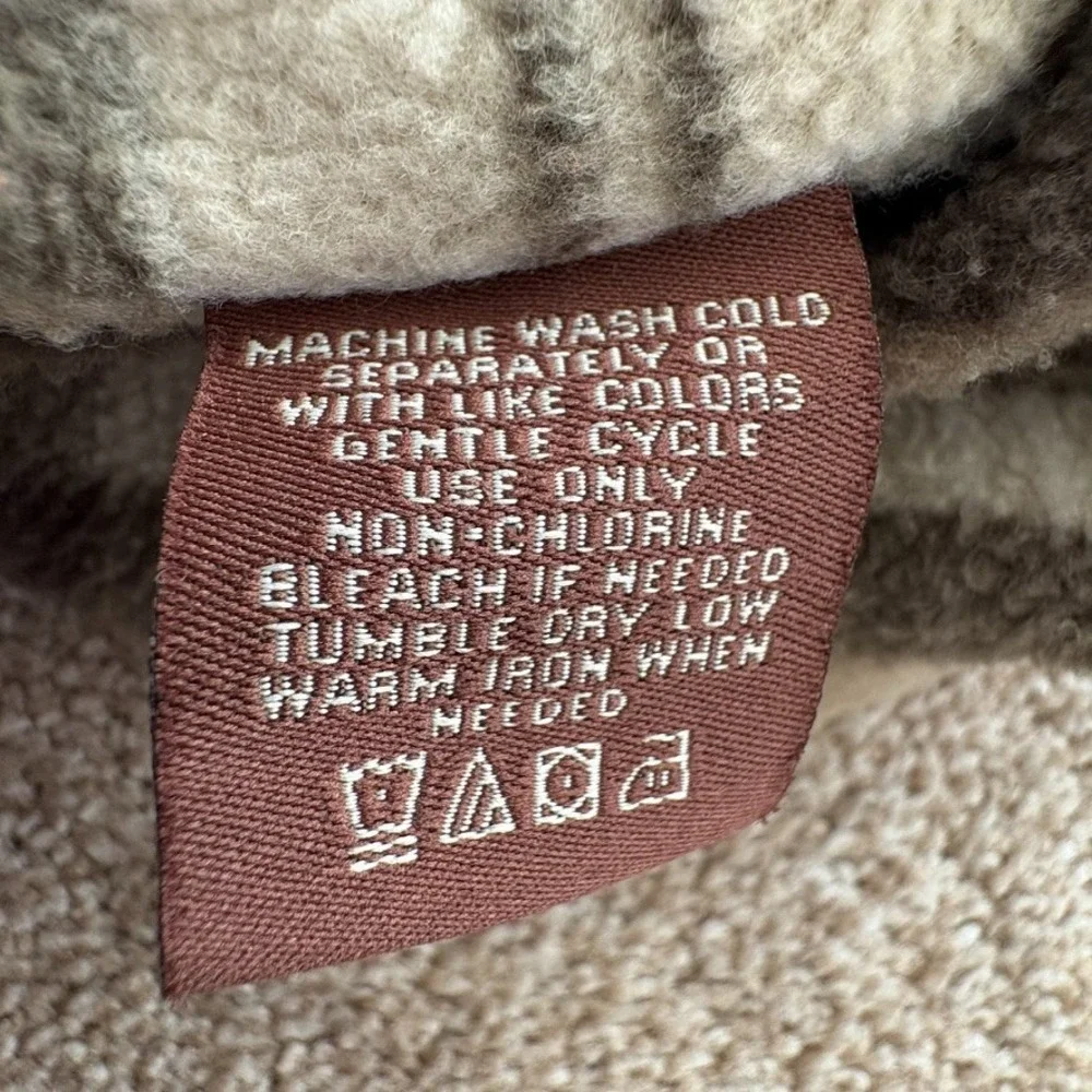 Levi's Men XL Canvas Fleece Lined Shirt Jacket Tan Beige Plaid Heavyweight Layer - Picture 8 of 13